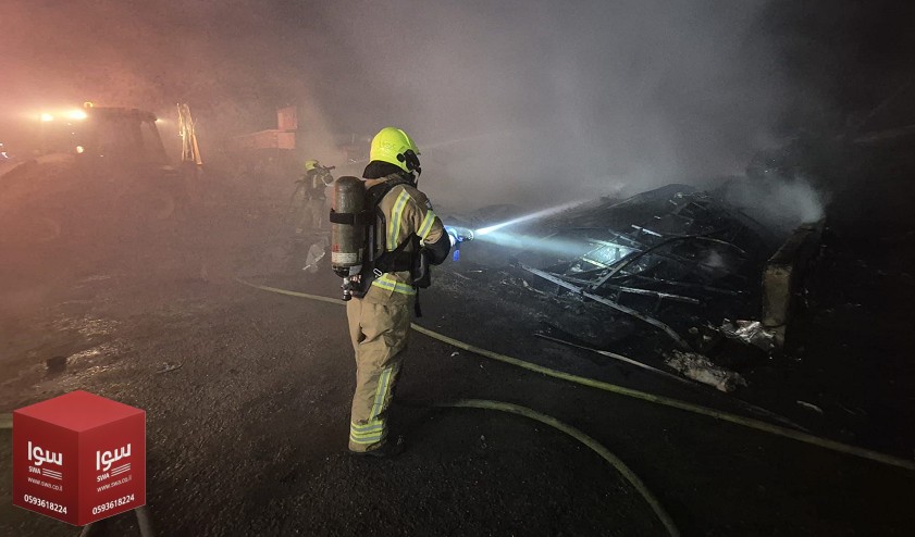 شقيب السلام: إخماد حريق في عدد من المحال التجارية