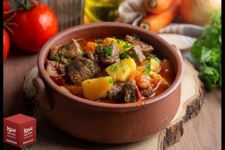 لحم مع بطاطس في الفرن